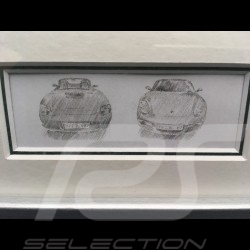 Porsche Boxster 987 grey wood frame aluminum with black and white sketch Limited edition Uli Ehret - 308