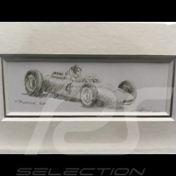 Porsche 804 n° 4 F1 grand prix Monaco 1962 wood frame aluminum with black and white sketch Limited edition Uli Ehret - 364