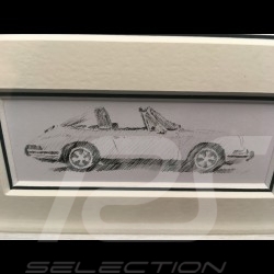 Porsche 911 Targa soft window green wood frame aluminum with black and white sketch Limited edition Uli Ehret - 262