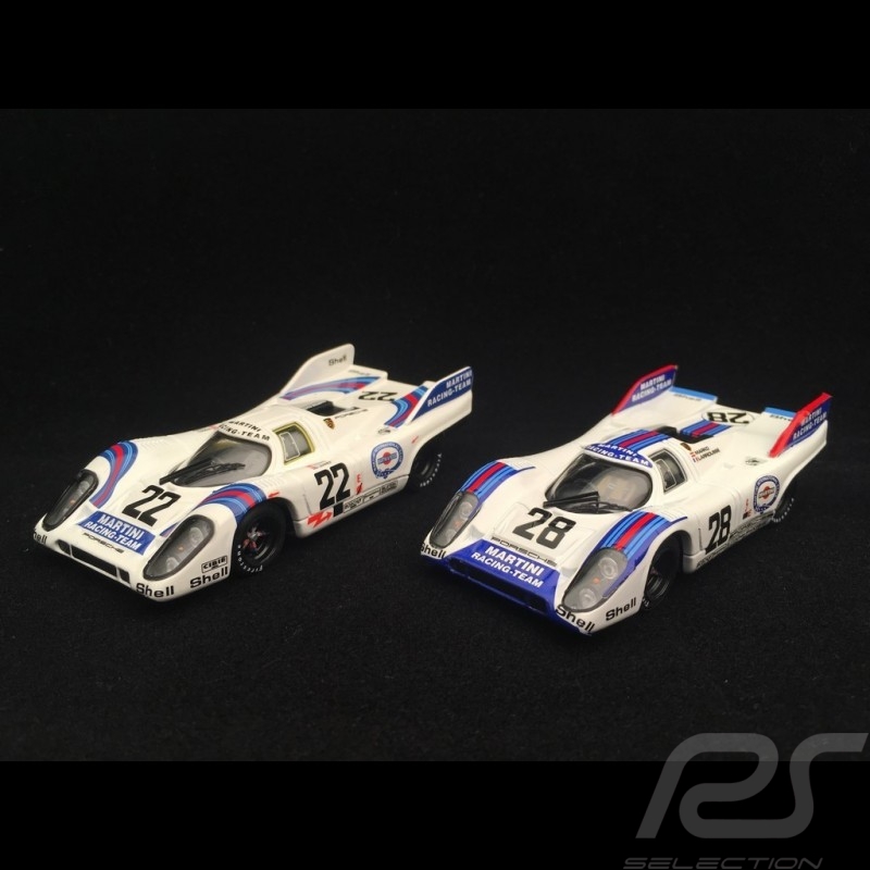 Duo Porsche 917 K Martini Racing Le Mans Vainqueur Winner Sieger n° 22 et Zeltweg n° 28 1971 1/43 Brumm R220 R520