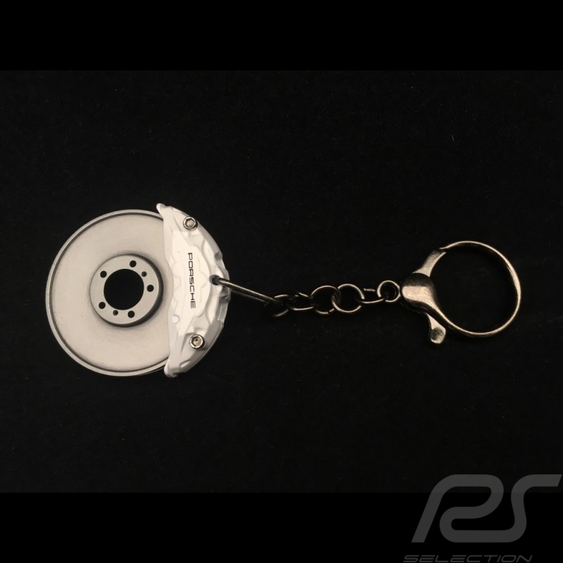 Porte-clé écusson Porsche cuir crème
