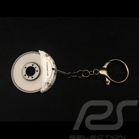 Porte-clé écusson Porsche cuir crème