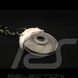 Porte-clé écusson Porsche cuir crème