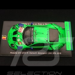 Porsche 911 GT3 R type 991 n° 991 Herberth Motorsport 24H SPA 2018 1/43 Spark SB218