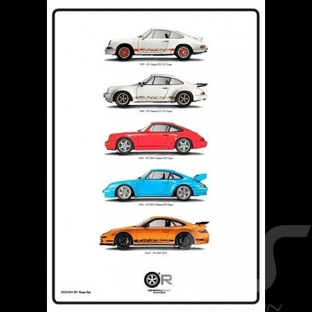 Poster Porsche 911 Exclusive Silhouettes 50 x 70 cm