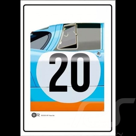 Poster Porsche 917 K n° 20 Gulf JWA 50 x 70 cm