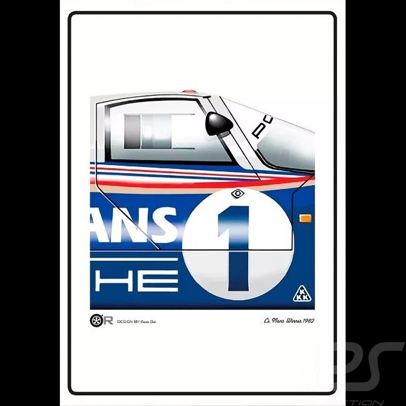 Porsche 956 n° 1 Le Mans 1982 Rothmans poster 50 x 70 cm
