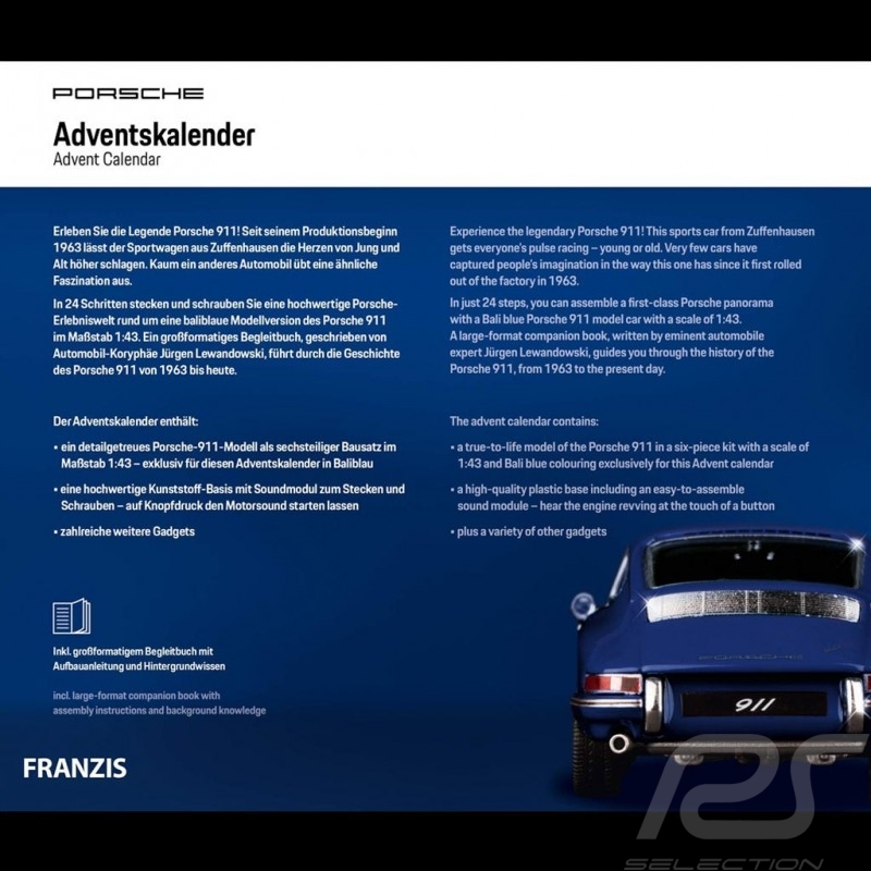 1:43 Franzis Porsche 911 advent calendar darkblue 