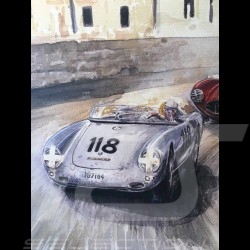 Porsche 550 n° 118 Targa Florio 1959 auf Leinwand Limitierte Auflage Uli Ehret - 566