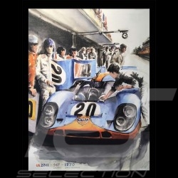 Porsche Poster 917 K Mc Queen Le Mans 1970 n° 20 - Printed reproduction  of a painting by Uli Ehret - 324