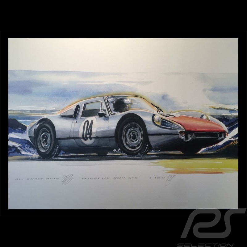 Porsche 804 Grosser Preis von Frankreich reproduction d'une affiche originale de Erich Strenger
