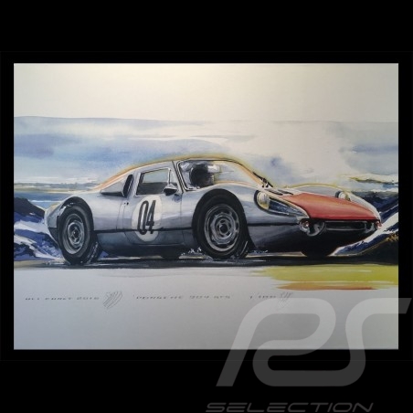 Porsche Poster 904 GTS am Berg auf Leinwand 60 x 90 cm Limitierte Auflage Uli Ehret - 591