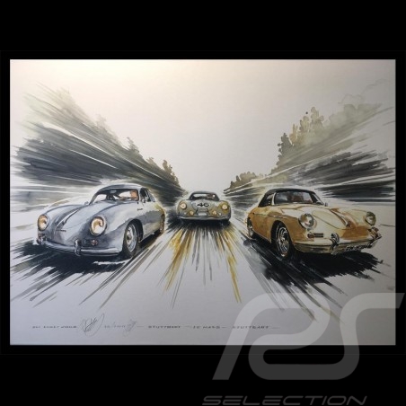 Porsche 804 Grosser Preis von Frankreich reproduction d'une affiche originale de Erich Strenger