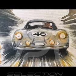 Porsche 356 Trio Stuttgart Le Mans sur toile canvas leinwand  60 x 80 cm Edition limitée Uli Ehret - 199