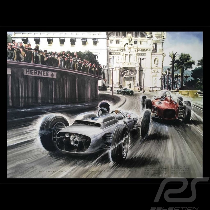 Porsche Poster 804 Monaco 1962 n° 4 Dan Gurney auf Leinwand Limitierte Auflage Uli Ehret - 364