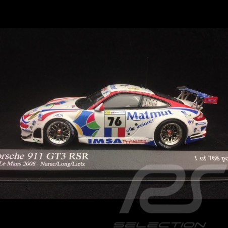 Porsche 911 typ 997 GT3 RSR Le Mans 2008 Matmut n° 76 1/43 Minichamps 400087876