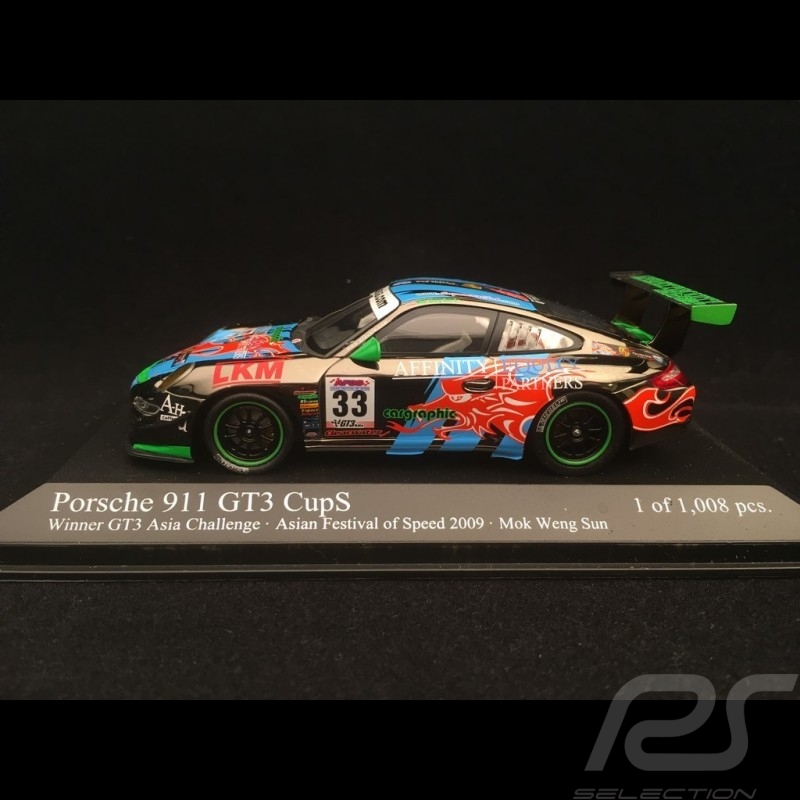 Porsche 911 type 997 GT3 Cup S Vainqueur GT3 Asia Challenge 2009 n°33 1/43 Minichamps 400097933