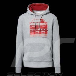 Sweatshirt à capuche Porsche 944 Collection hoodie gris / rouge Porsche Design WAP423K Kapuzenpullover homme men herren