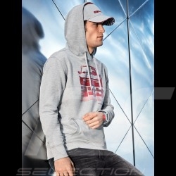 Sweatshirt à capuche Porsche 944 Collection hoodie gris / rouge Porsche Design WAP423K Kapuzenpullover homme men herren