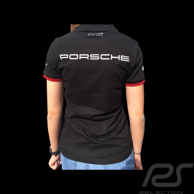 Motorsport Black Porsche Driver's Selection Ladies Polo Shirt Hugo Boss