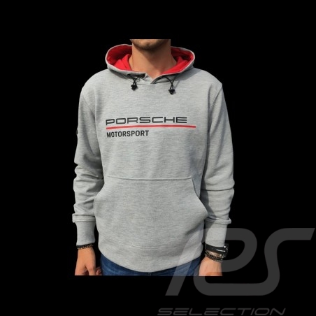 Porsche Kapuzenpullover Motorsport Collection hoodie grau / rot WAP816LFMS - Herren