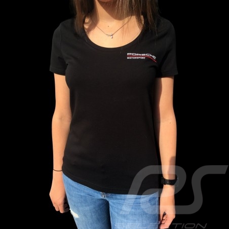 T-shirt Porsche Motorsport noir black schwarz Porsche WAP812LFMS - femme