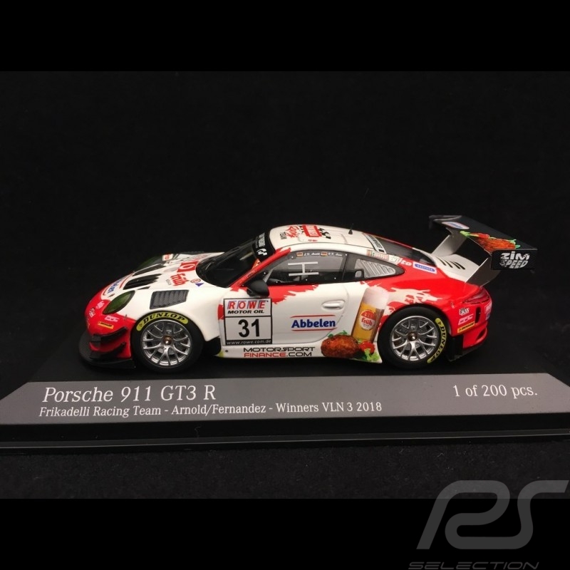 Porsche 911 GT3 R type 991 n° 31 Frikadelli Racing Team Vainqueur Winner Sieger VLN 3 Nürburgring 2018 1/43 Minichamps 413186791
