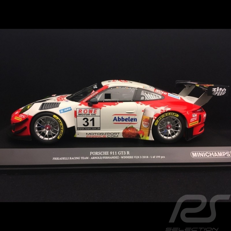 Porsche 911 type 991 GT3 R n° 31 Frikadelli Racing Team Winner VLN 3 Nürburgring 2018 1/18 Minichamps 153186991