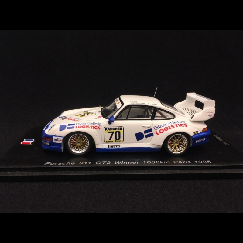 Porsche 911 Type 993 GT2 Vainqueur 1000km Paris 1995 n° 70 1/43 Spark SF130