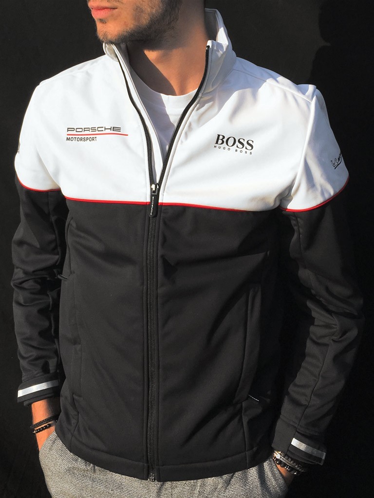 Porsche Motorsport Hugo Boss Softshell Jacket Black White Wap435l0ms Men Selection Rs