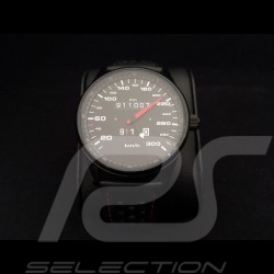 Montre compteur de vitesse Porsche 911 300 km/h boitier noir / fond noir / chiffres blancs Watch Uhr