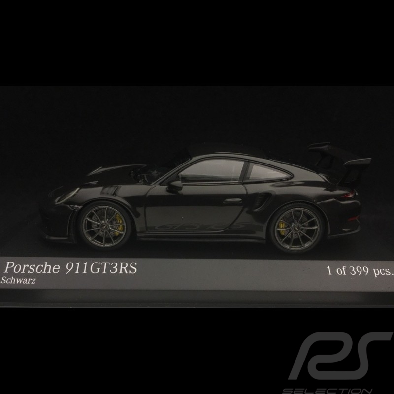 Porsche 911 GT3 RS type 991 mark II 2018 black / black rims 1/43 Minichamps 410067021