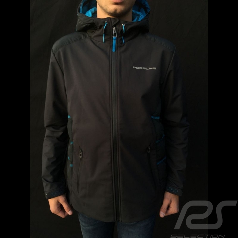 Porsche Jacke mit Kapuze Taycan Collection Schwarz / Blue Porsche WAP605LTYC - Herren Porsche Jacke mit Kapuze Taycan Collection Schwarz / Blue Porsche WAP605LTYC - Herren