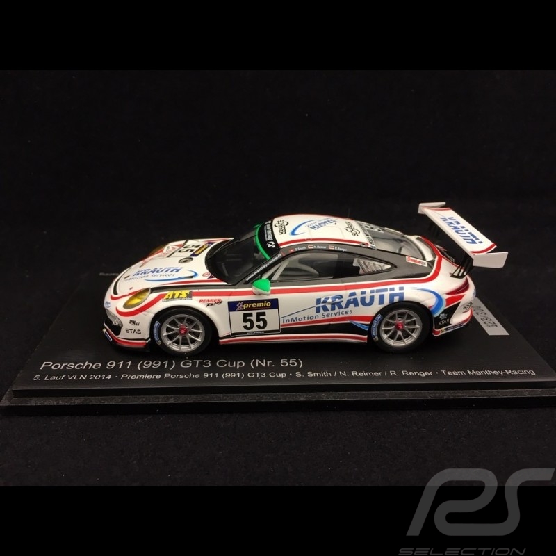 Porsche 911 typ 991 GT3 Cup n° 55 Manthey Racing Lauf VLN 2014 1/43 Spark SAM251