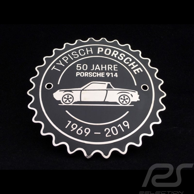 50 Jahre Porsche 914 Grill Badge Plakette 2019 schwarz/silber Museum Edition neu