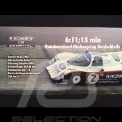 Porsche 956 K n° 2 Record du tour 1000km Nürburgring 1983 1/18 Minichamps 153836702  World record lap Rundenrekord 