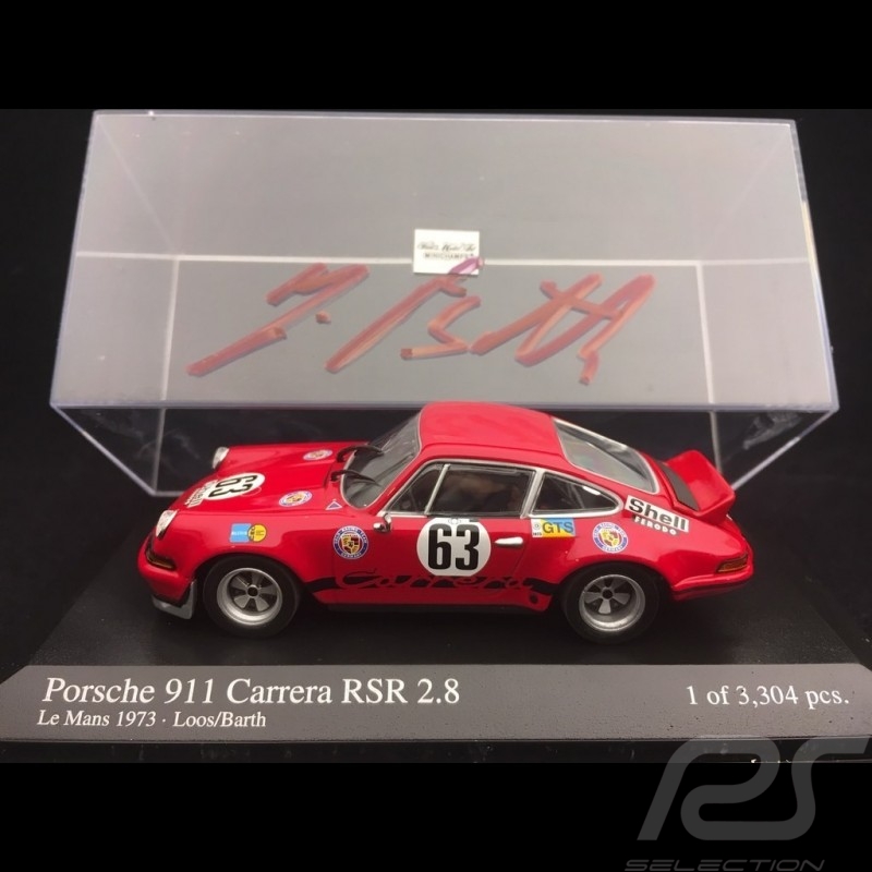 Porsche 911 Carrera RSR 2.8 n° 63 Le Mans 1973 Jürgen Barth signature 1/43 Minichamps 430736963