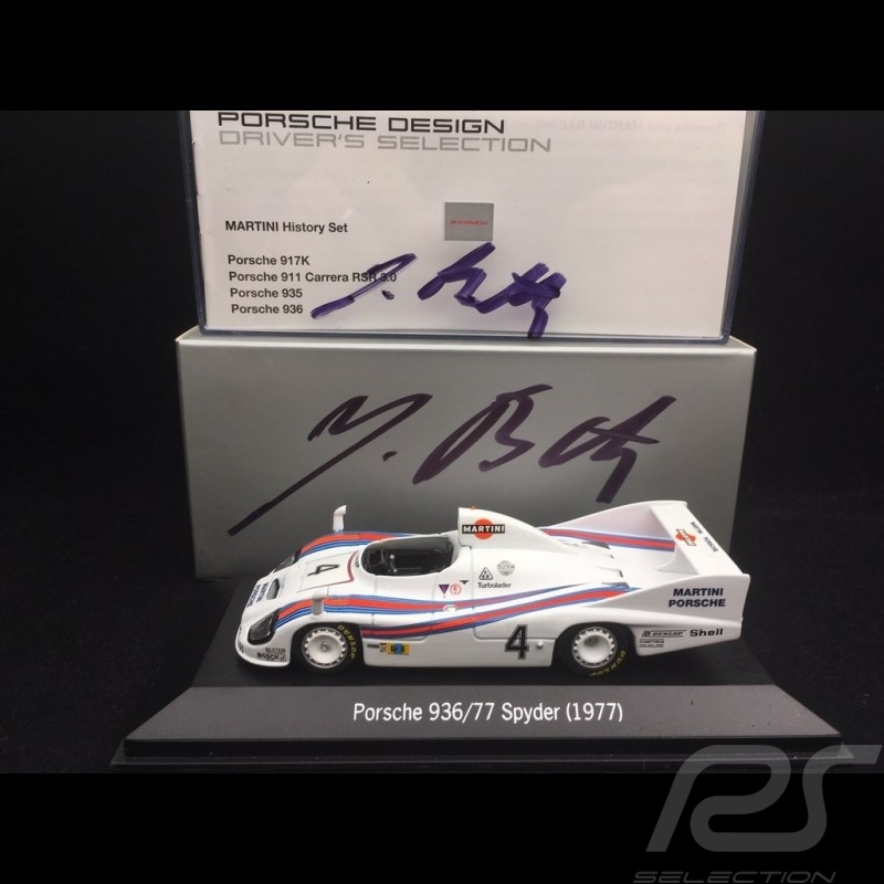 Porsche 936 /77 Spyder n° 4 Winner Le Mans 1977 Jürgen Barth signature 1/43 Minichamps WAP020SET13