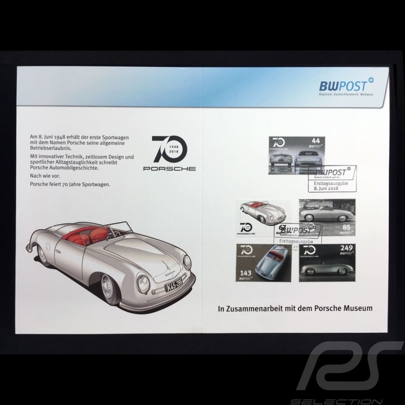 Porsche Gedenkbriefmarken 70 Jahre Evolution 1948 - 2018 Porsche Design MAP10780018