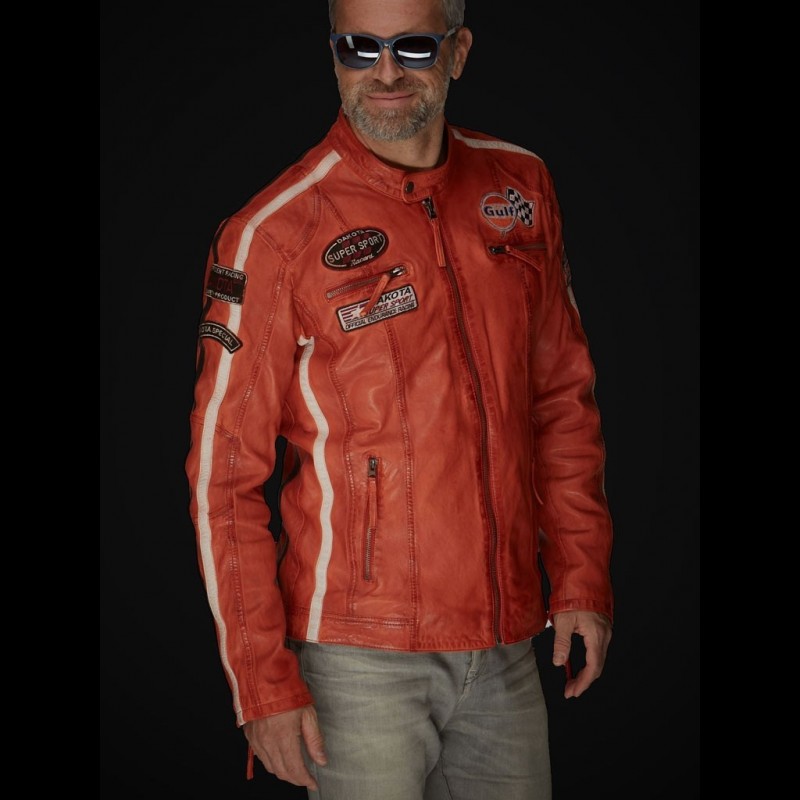 Gulf jacket Super Sport Racing Team Classic driver Orange - men
