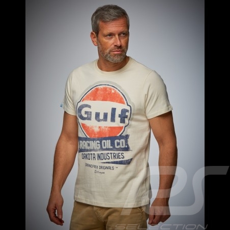 T-Shirt Herren Gulf Oil Racing beige kreme