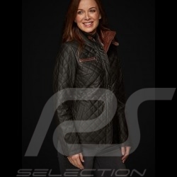 Lady driver quilted leather jacket black - women