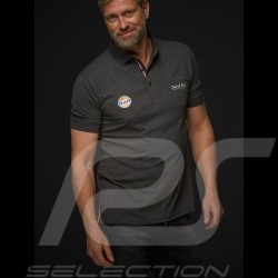Gulf Racing Polo-shirt Derek Bell signature graumeliert - Herren