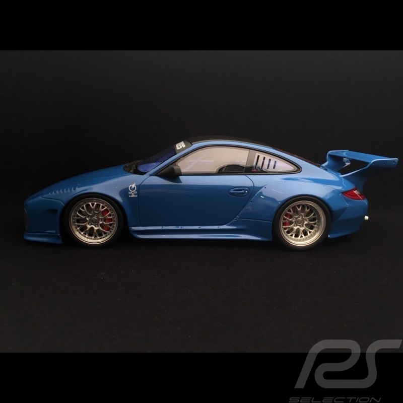Porsche 911 Carrera S type 997 Old & New Kit flat nose 2016 sea blue 1/18 GT Spirit GT222