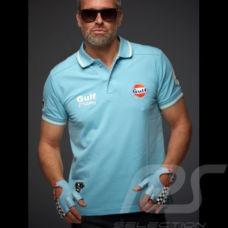 Gulf Le Mans Sieg Vintage Polo hellblau - Herren