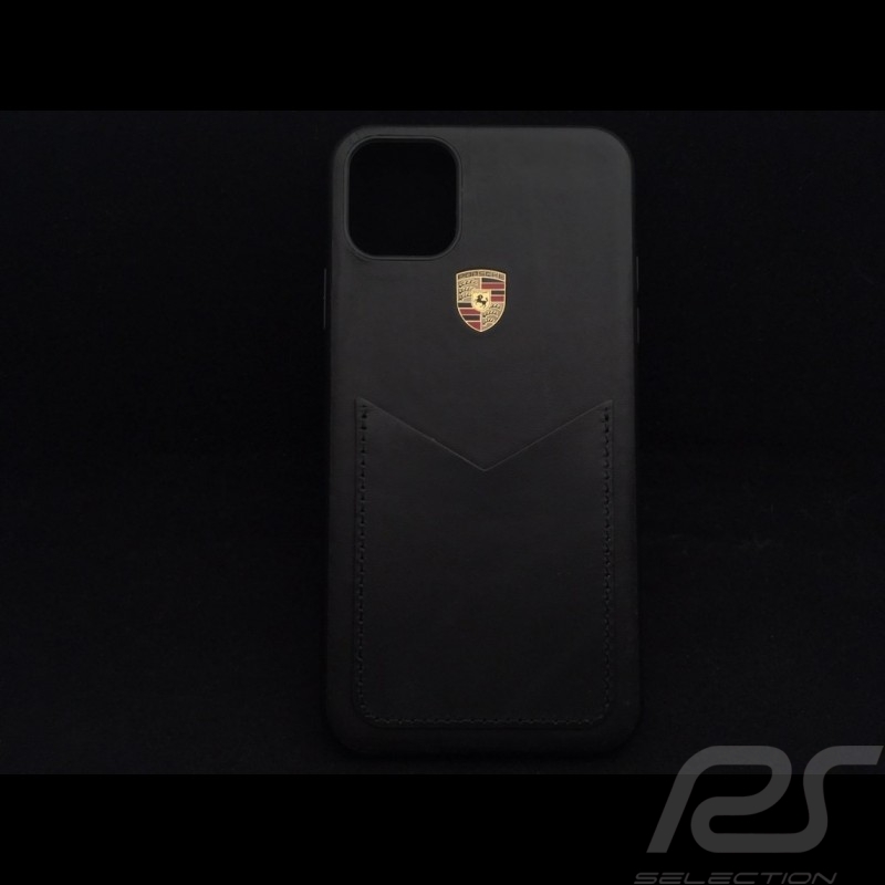 Porsche coque hard case Hülle iPhone 11 Pro Max cuir noir WAP0300060L002