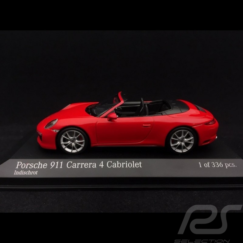 Porsche 911 type 991 Carrera 4 Cabriolet 2016 Indischrot 1/43 Minichamps 410067230