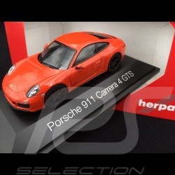 Porsche 911 type 991 phase II Carrera 4 GTS 2017 orange fusion 1/43 Herpa 071468