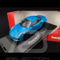 Porsche 911 type 991 phase II Turbo S 2016 Miami blue 1/43 Herpa 071475