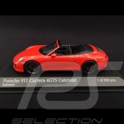 Porsche 911 type 991 phase II Carrera 4 GTS Cabriolet 2017 rouge Indien 1/43 Minichamps 410067330 guards red indischrot